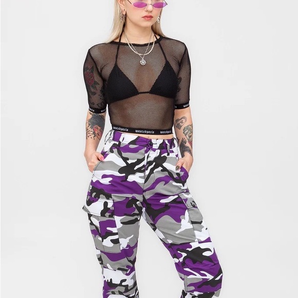 Wasted Paris NWT Fishnet Crop Top - Picture 8 of 8